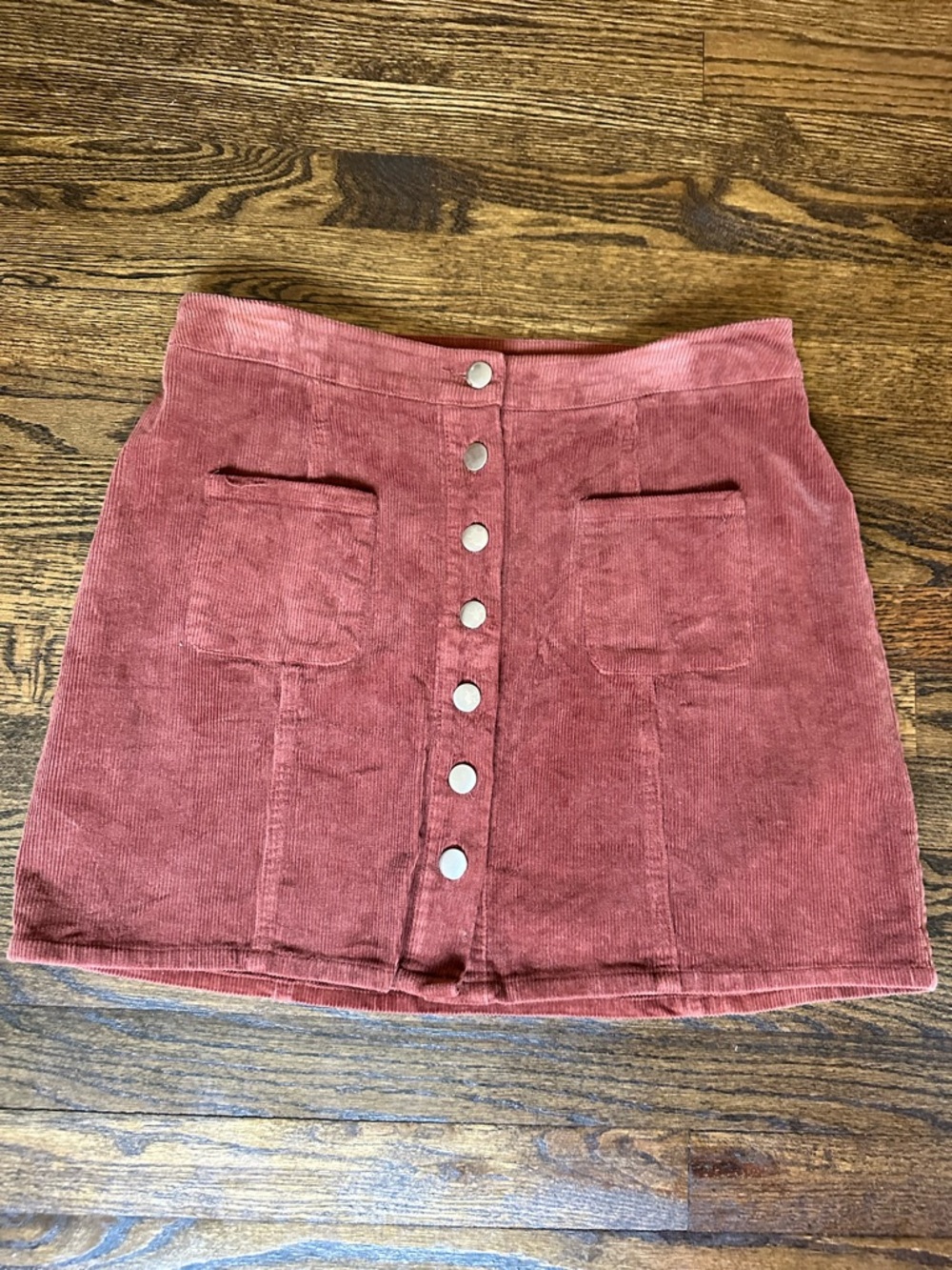 Charlotte Russe Burnt Orange Corduroy Mini Skirt, Size L